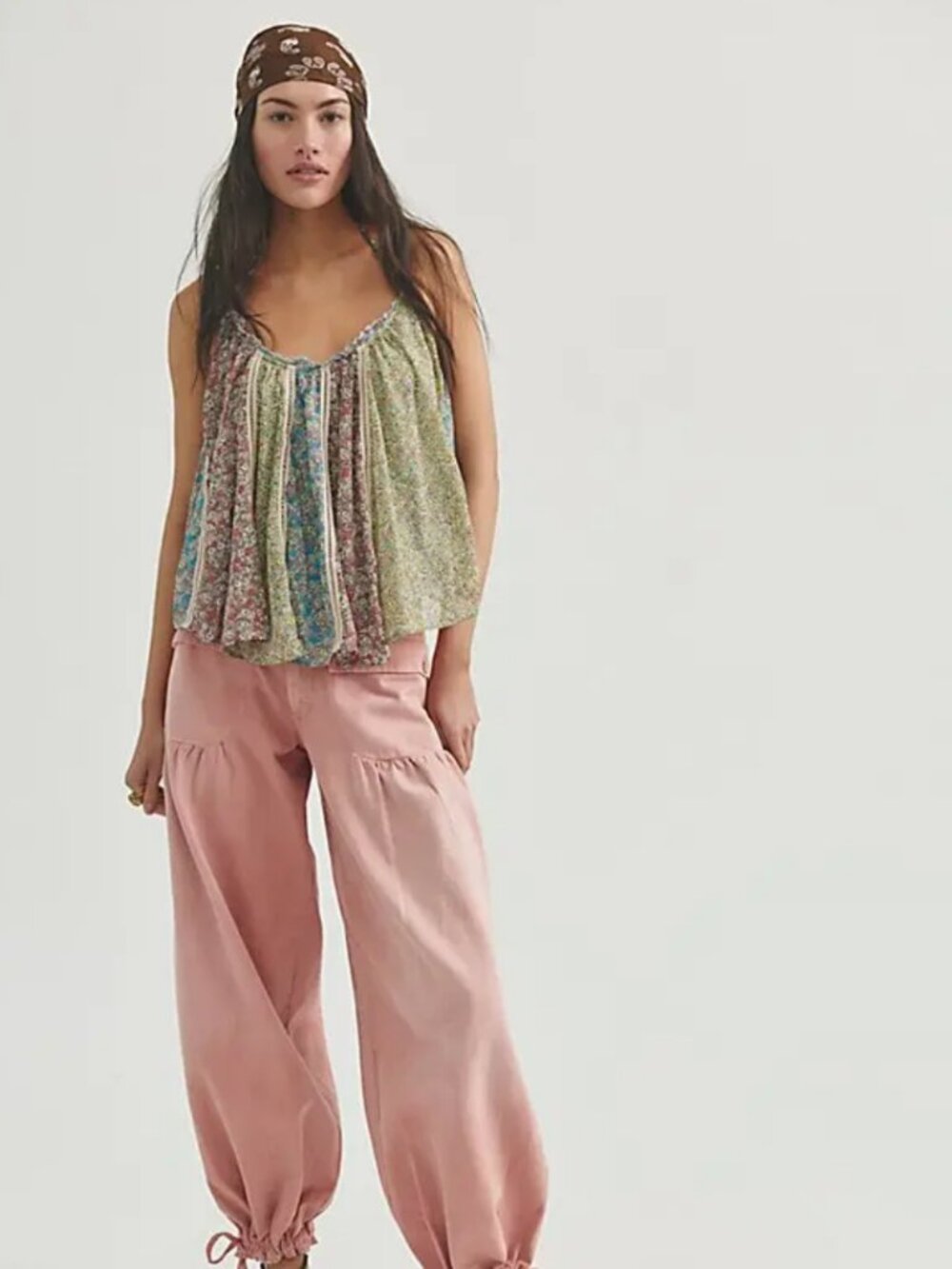 NWT Free People Costa Printed Tank in Candy Combo